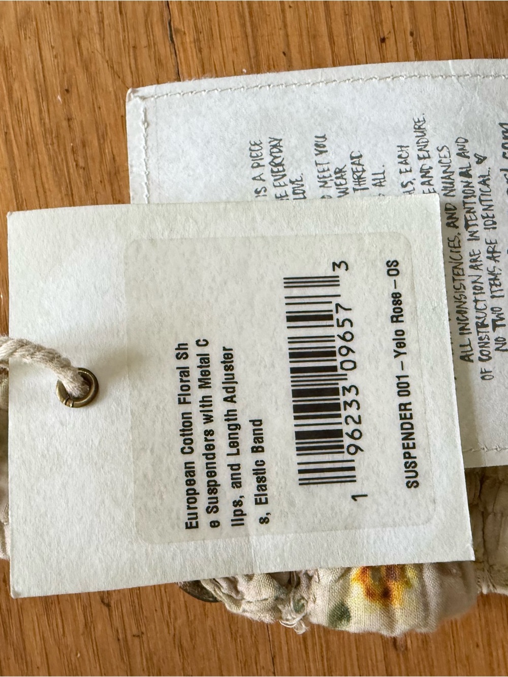 Magnolia Pearl yellow rose suspenders - Picture 2 of 2